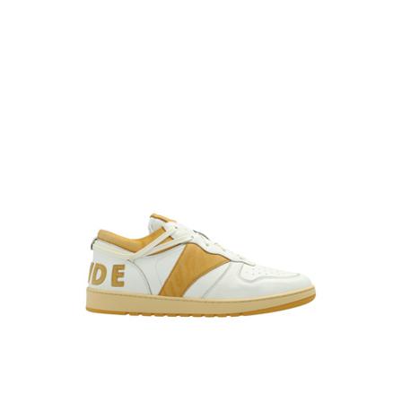 Rhude, ‘Rhecess Low’ sneakers Geel, Heren, Maat:45 EU,leer,Patches