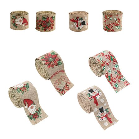 Julband i linne Julgransranka girlang dekorationsband band festtillbehör atmosfär layout band