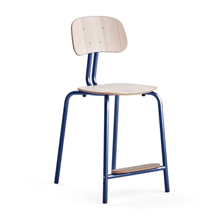 Elevstol YNGVE, H610 mm, mørk blå/ask