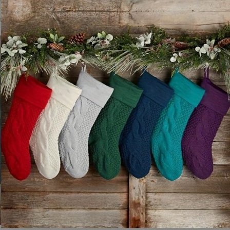 Engros 18" rullede blomsterstickmønster julestrømpe hengende strømper Varme anbefalinger