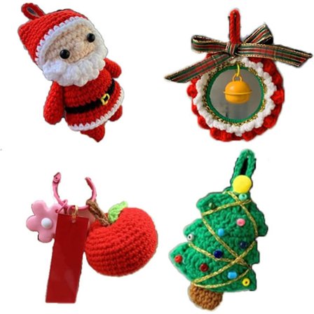 Virka kit för nybörjare, juldekoration DIY virkning stickning kit
