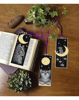 Broderikit Bokmärken Katter på natten 3-p - Orchidea