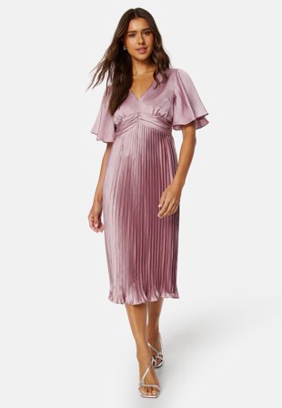 Bubbleroom Occasion Juliet Pleated Dress Dark dusty pink Klær