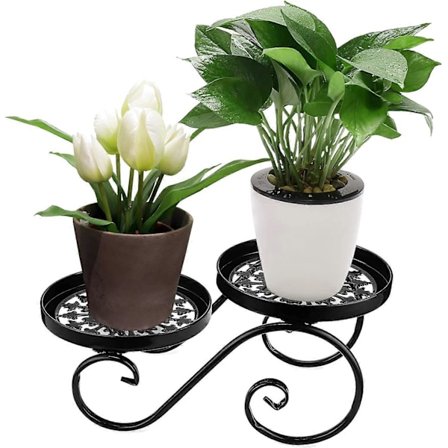 Sort Jern Blomstertrappe S Formet 2 Hylder Altan Have Udendørs Trappe Måne Design