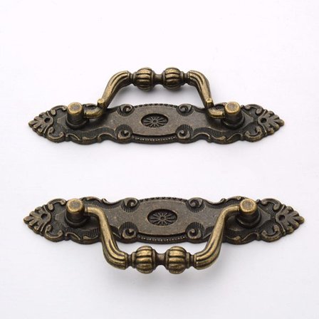 4 stk. Skuffeknop Gammel Zinkbronze Skuffeknop Vintage Møbelknop Dekoration Retro Dørknop Med Skruer Til Møbeldør