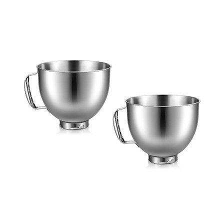 2 st rostfria skålar för 4,5-5 liters huvudstilla mixer för mixer skål diskmaskinsäker