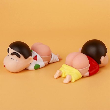 Pvc-statyettmodell söt Q-bomb rumpa krita Shin-chan figur Nohara Shinosuke leksak(en storlek)