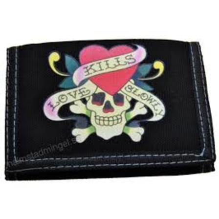 Suntoys Leksaker Plånbok Wallet Döskalle Svart Canvas Kills Hear