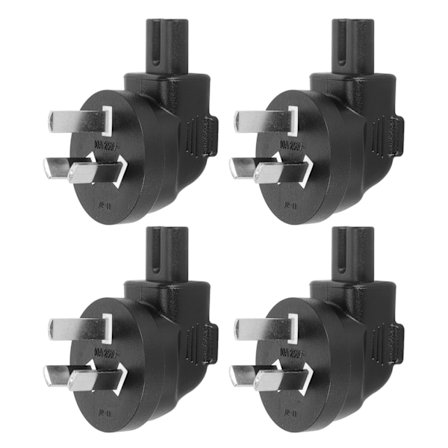 4 st AU-kontakt till IEC320 C7 strömadapter universell standard 90 graders vinkel datorströmadapter AU-kontakt 100-250V