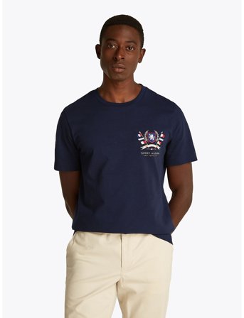 Tommy Hilfiger Hilfiger Colour Crest Tee - Navy - L