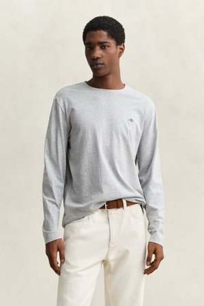 GANT Herren Langarm-T-Shirt (L) Grau