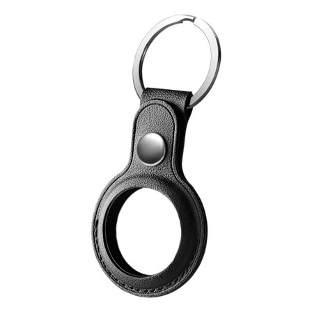 Apple AirTag case, keychain, vegan leather, black