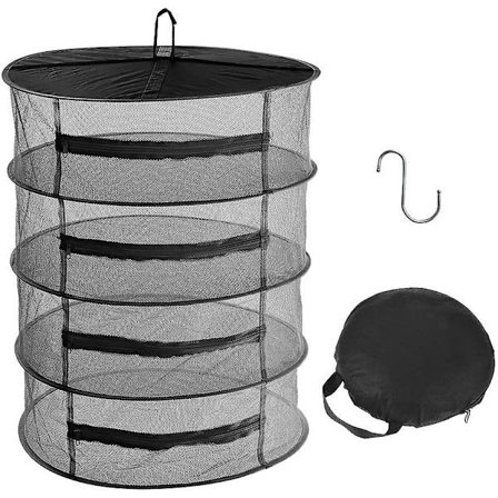 Xceedez tørrenet - 4 lag hængende mesh tørrenet til urtetørring, urtetørrenet med lynlåse-45cm/60cm