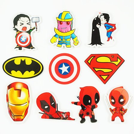 10 køleskabsmagneter, superheltemagnet, køleskabsakrylplademagnet,