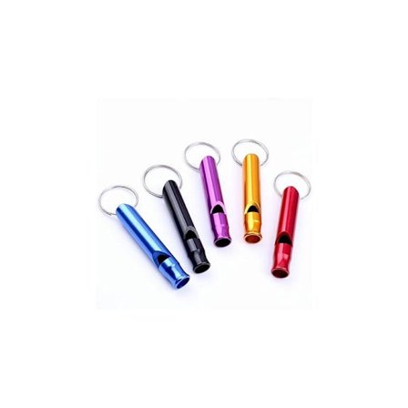 5-pak Aluminium Førstehjælpsfløjte med nøglering til sportsdommer, vandreture, camping, klatring