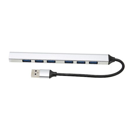 Usb3.0 Hub Bärbar Ultra Slim Aluminium Multifunktion 7 Portar Extender Adapter Usb Data Hub För Laptop