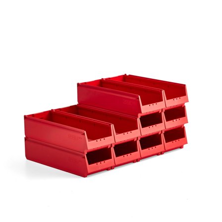 Mehrzweck-Lagerbehälter AJ 9000, Serie 9070, 600x230x150 mm, 10er-Pack, rot