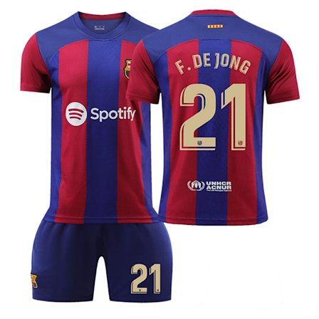 23-24 Barcelona hjemmedrakt Frenkie De Jong Nr. 21 uten sokker