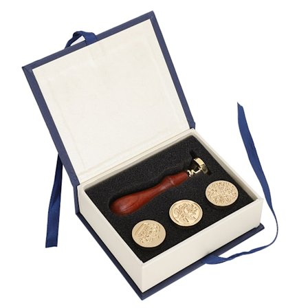 Vintage Voks Segl Stempelsett DIY Snø Blomst Krone Mønster Håndverktøy