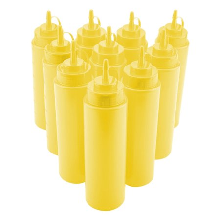 720ml 10 stk/sett Plast krydderdispenser for olje, eddik og krem (gul)