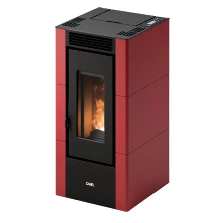 Stufa a pellet Cadel Cristal 6 ad aria 5,5 kW - WiFi ROSSO