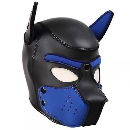 Hunde Maske Med Ører Blød Gummi Dyre Hunde Masker Fuld Hoved Hvalpe Maske Voksne Nyhed-r (FMY)