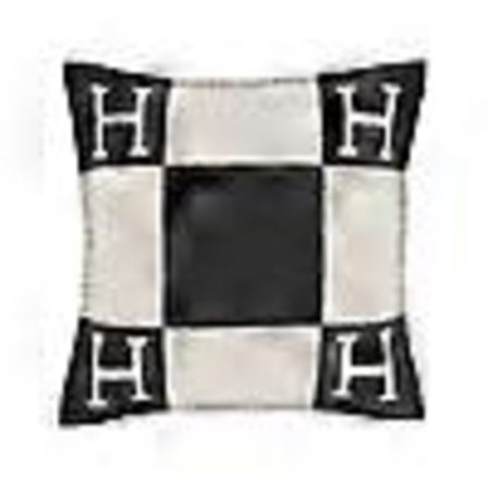 H-formad kudde i nordisk stil, soffkudde för lunchpausen, bilkudde för midja och rygg, ullstickad kudde - svart