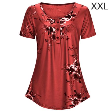 Printed T-shirt Dam Sommar Rundhalsad Kortärmad Blus