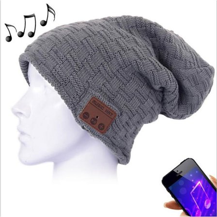 Mössa med Bluetooth-headset, grå