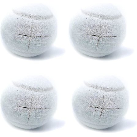 4 stk. forskårne tennisbolde til møbelben og gulvbeskyttelse, kraftige og holdbare filtpuder (FMY) White-KK2-