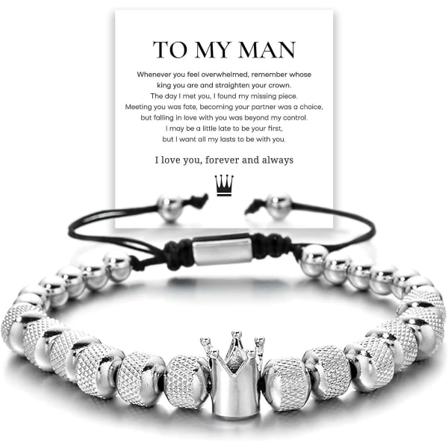 To My Man Rannekoru miehille, Infinity-nahkapunottu miehen syntymäpäivä Inspiroivat lahjat vaimosta Rakastan sinua ikuisesti ja aina käsintehty 