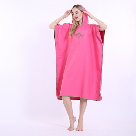 Hettekapper Håndkle Poncho ROSE RED