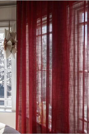 Jotex - Gardin 1-lengde Ekstra Bred mørkerød - MELISSA - Kjøp Multifunksjonsgardiner hos Jotex