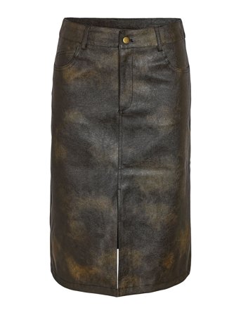 Nmarmy Pu Nw Front Slit Midi Skirt Wvn Green NOISY MAY