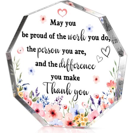 Takke Gaver til Kvinder Jule Anerkendelse Gaver til Kollega Medarbejder Sygeplejerske Lærer Farvel Akryl Plade Indretning Afsked Inspirerende Citater