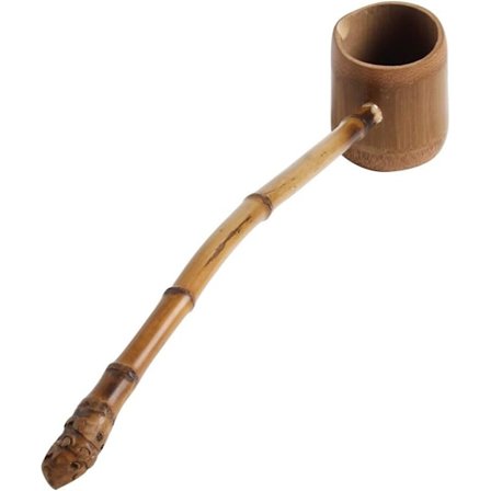 Japansk stil långhandtagad bambu vatten skopa vatten dispenser för hem trädgård teceremoni