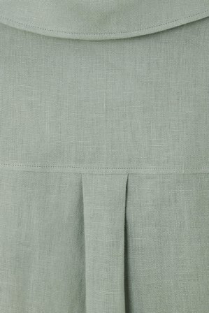 COS Women's Vestido Camisero De Lino Con Cuello Abierto in Verde