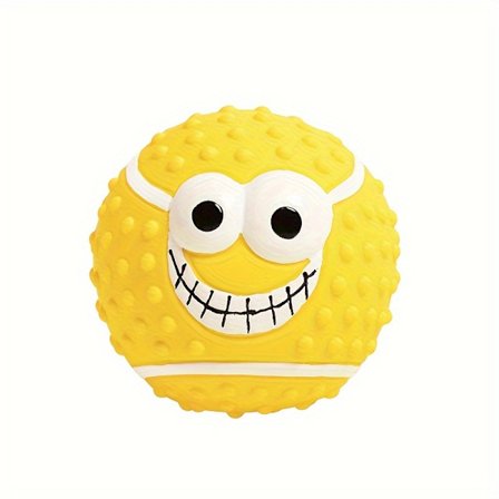 1 stk. Sjovt Ansigt Hunde Bold Legetøj – Holdbart Tyggelyd & Lyd Legetøj til Mellemstore Hunde, Interaktivt Tandslibende Kæledyrslegetøj