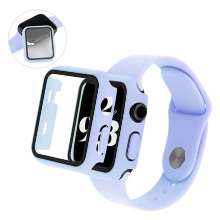 Apple Watch Series 3/2/1 42mm cover with tempered glass + watch band - Purple