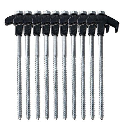 10 stk. Skrue-i Teltsømninger Jordforankringer M8 Hårdtøjs Teltsømninger Teltstifter Camping Sømninger Teltsøm