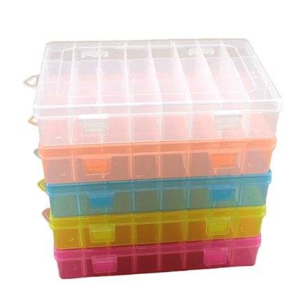 2 stk. Transparent Opbevaringsboks i Plast til Broderigarn, Organizer, Syværktøj