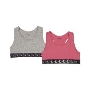 Kids - Calvin Klein 2-Pack Pinkhydrangea/ Greyheather Bralette 12-14 Years - Underwear - 12-14 years - Pink