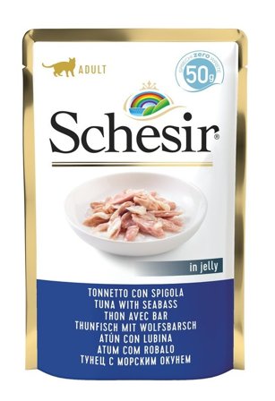 Schesir Tonnetto Con Spigola Cibo Umido Gatti Adulti Bustina 50g