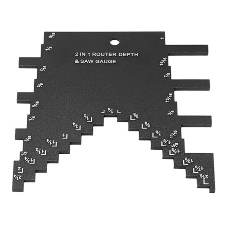 Trinn Dybdemåler 2 i 1 Aluminiumlegering Nøyaktige Lasermarkeringer Måler for Router Bordsag Svart