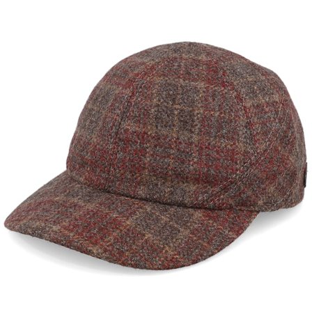 MJM Hats - Marron fitted Casquette - Bb 52 Virgin Wool/Cashmere Mix Brown Check Fitted @ Hatstore