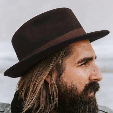 Cappello Fido Alessandria stile Fedora in lana marrone per uomini - Cappelli fedora