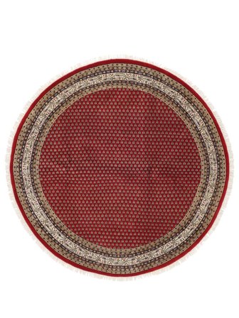 Hand Knotted Mir Indo Rug Ø 199 Wool Dark Red/Brown