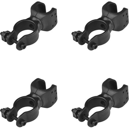 Cykel Lygteholder 360-Graders Drejelig Cykel Lygteholder Cykel Rør Montering Forlygte Lygteholder til Cykel (4 stk, Sort)