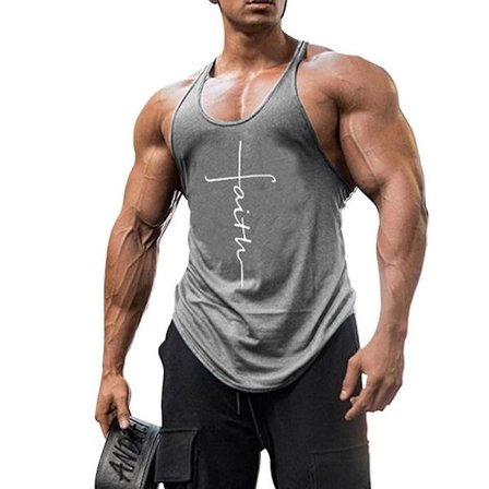 Herrevest Kroppsbygging Gym Klær Trening Løping Treningslinne Ermeløs Vest Grå