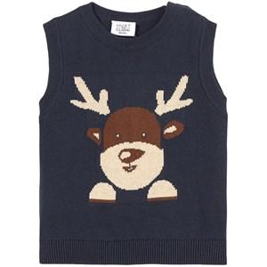 Hust&Claire Navy Perry Vest 68 cm (4-6 Months) - Jumpers and knitwear - 68 cm (4-6 Months) - Blue - Junge